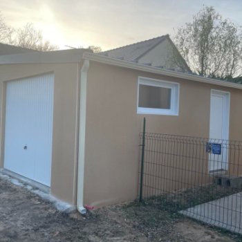 Garage en béton enduit 1 pente